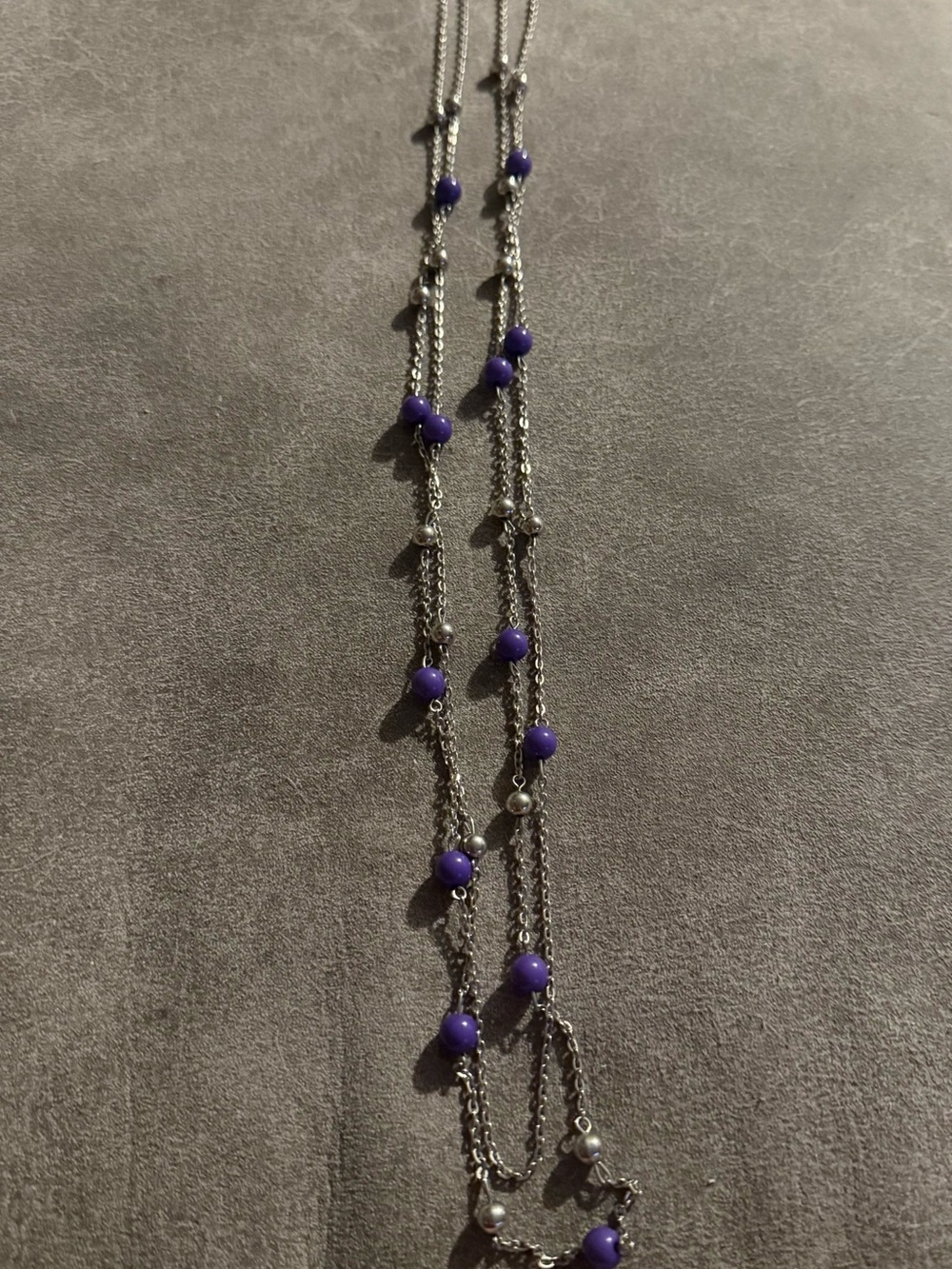 Delicate Multi-Strand Purple Bead Necklace - Women Jewelry